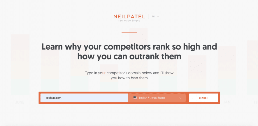 This screenshot shows the main page of Neil Patel with spdload.com domain on it