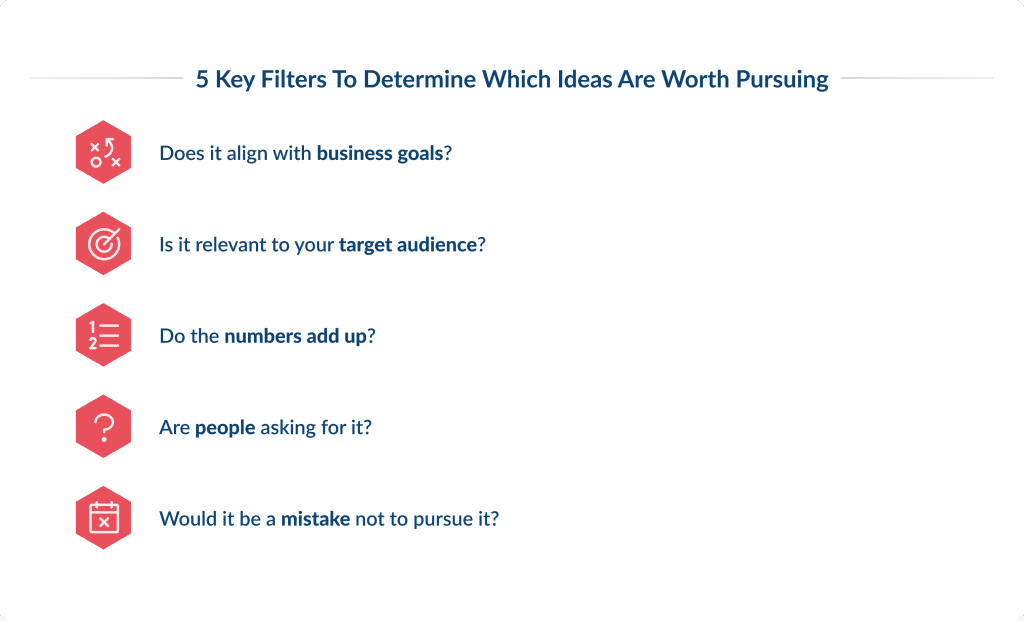 5 Key Filters to Determine Which Ideas Are Worth Pursuing