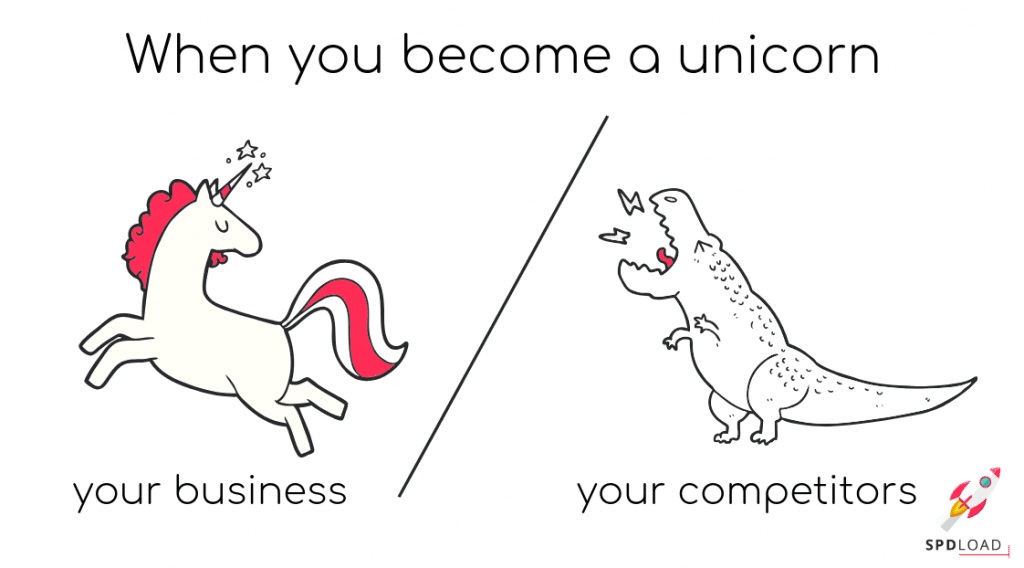 You Are Unicorn Vs Your Competitor Dinosaur 