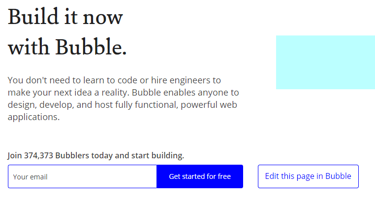 the Picture Shows Bubbleio As an Mvp Tool Without Code