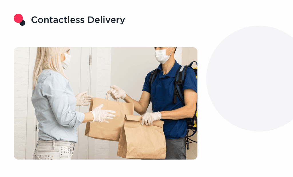 the Image Shows the Contactless Food Delivery 