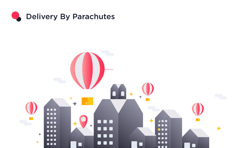 the Image Shows the Food Delivery by Parachutes 