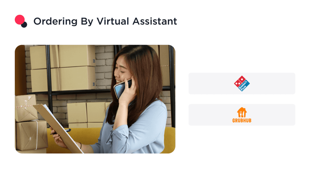 the Image Shows the Food Ordering by Virtual Assistant 