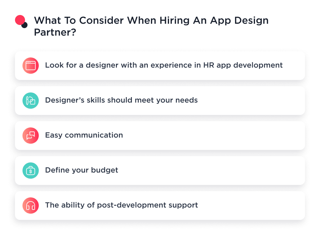 This Image Shows Tips for Choosing an Hr App Design Partner