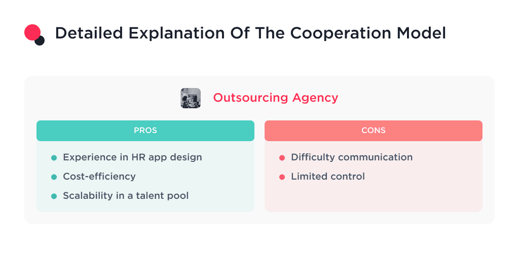 This Picture Shows the Pros and Cons of Outsourcing a Design Agency to Develop an Hr Application