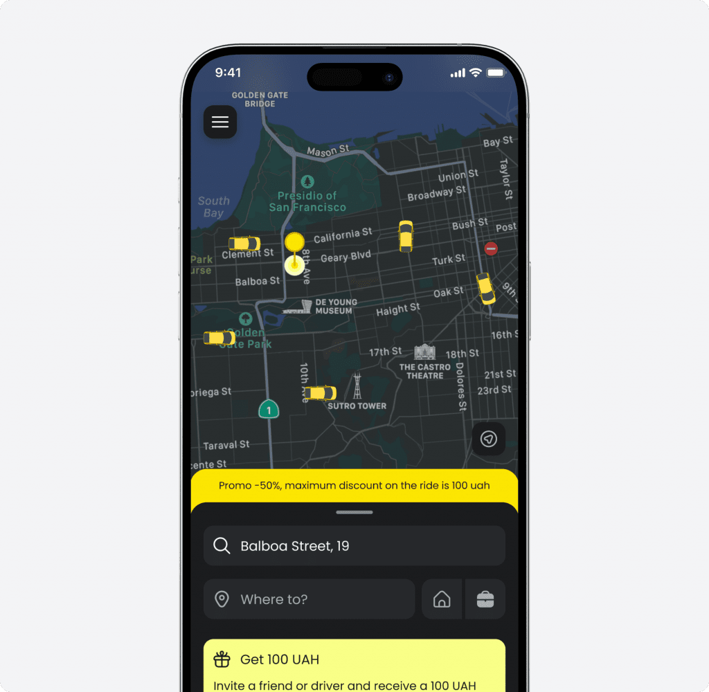 Taxi Booking App Design