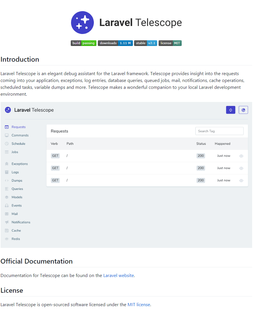 Laravel Telescope 40 Essential Laravel Development Tools in 2025