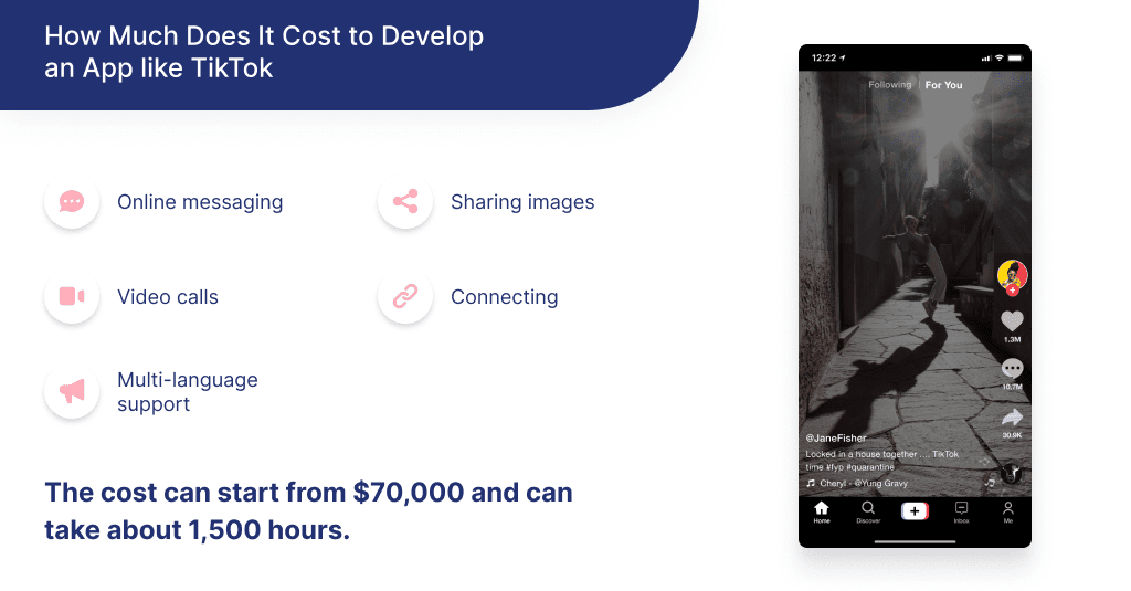 Find out more of how much it cost to build an app like TikTok.