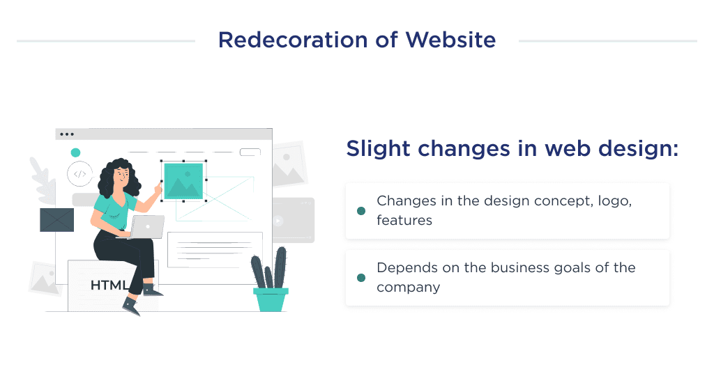 on This Image You Can See the First Type of Website Redesign Which Will Have a Minimal Impact on the Cost is Redecoration