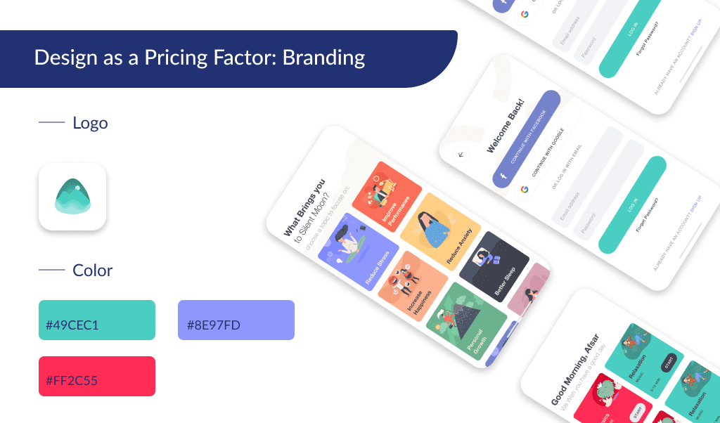 Branding is another part of UI design that impacts the cost of mobile app development