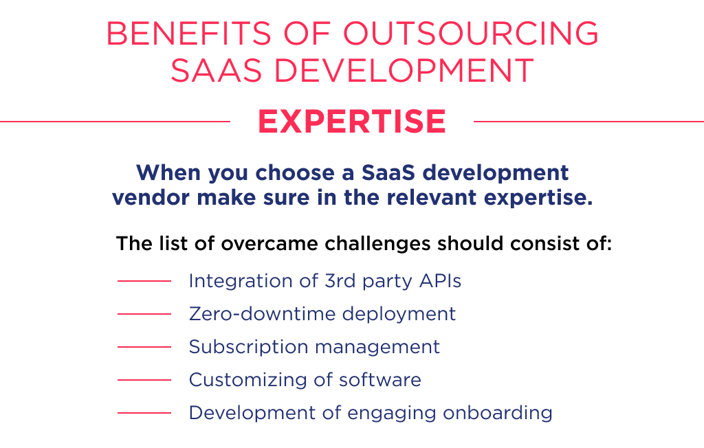 The expertise is one of the key factors to decide to whom start a saas outsourcing
