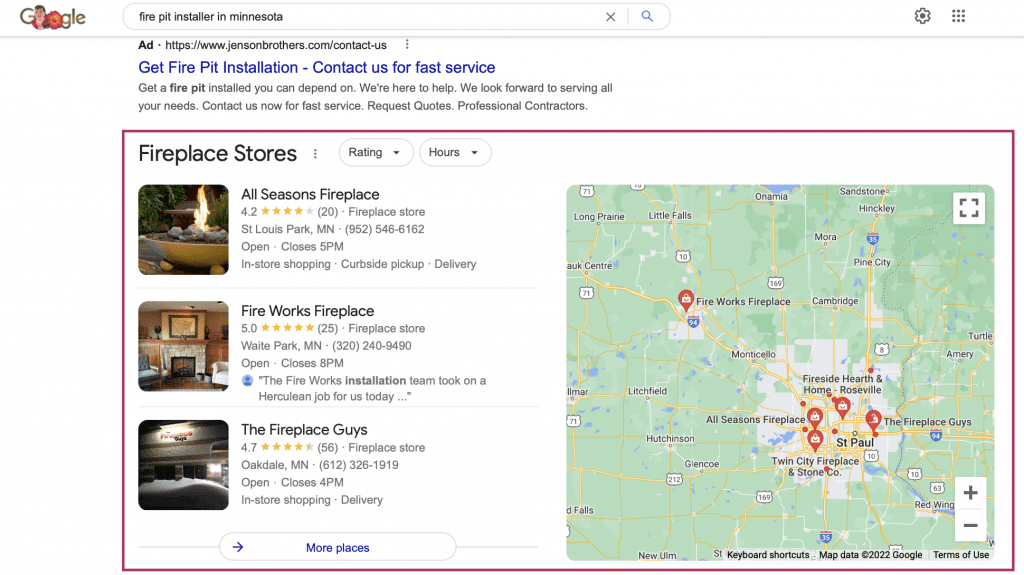 The picture shows how to create a Google My Business account
