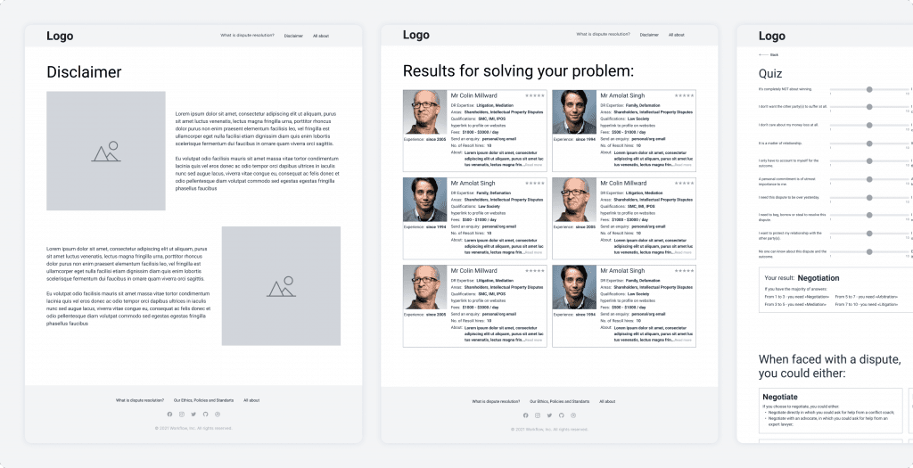 Legal Sofware Wireframes Design image 2