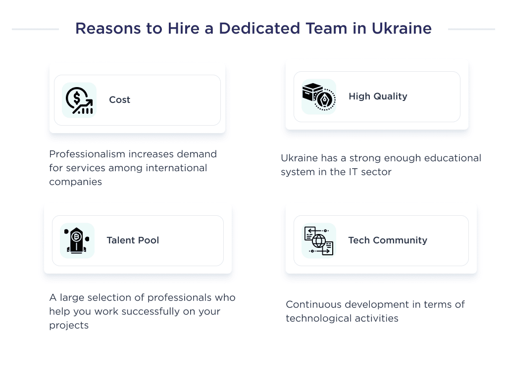 the Illustration Shows Some of the Reasons Why It is Worth Hiring a Dedicated Team in Ukraine