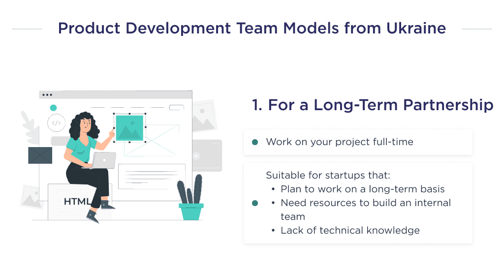 the Illustration Shows the First Model of Hiring a Dedicated Product Development Team from Ukraine Based on Long term Cooperation