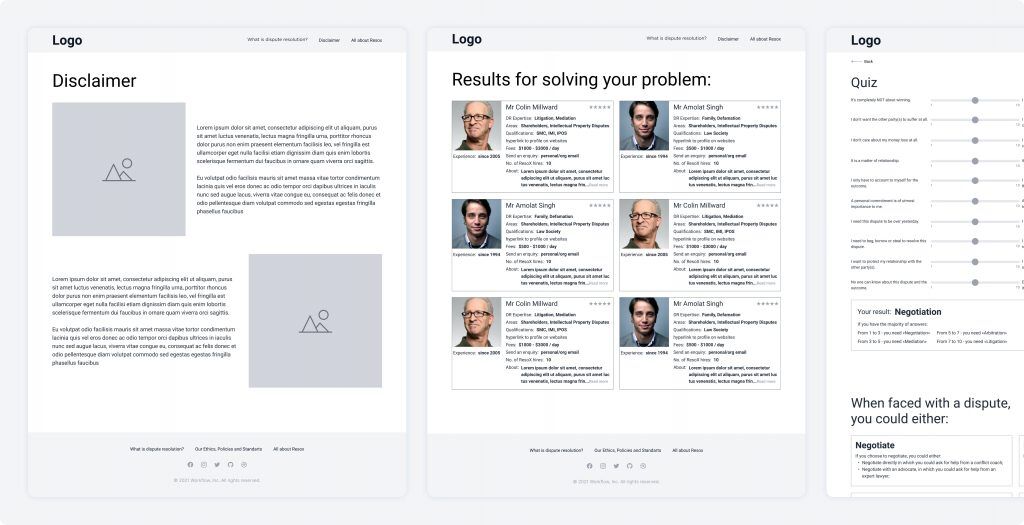 Legal Sofware Wireframes Design image 2