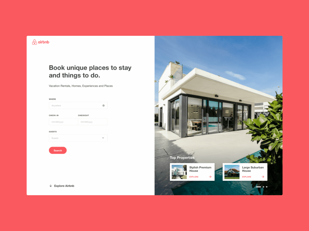 Airbnb Ex | Spdload the Picture Shows the Airbnb Landing Page