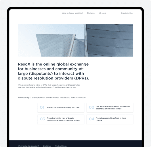 Facilitating Easy Access to Dispute Resolution Services