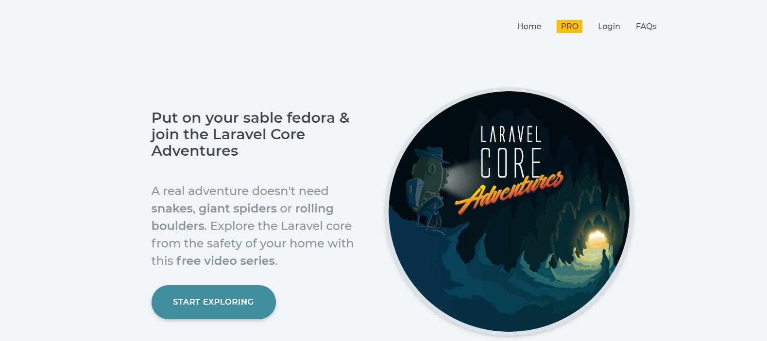 Laravel Core Adventures Main Page