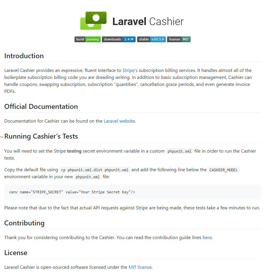 Laravel Cashier