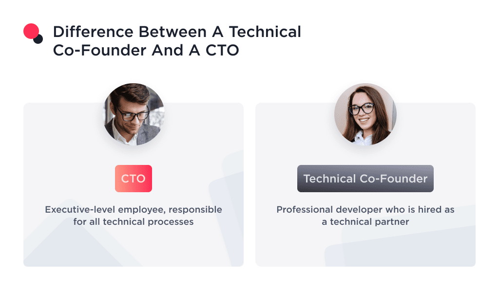 the Picture Shows the Difference Between a Technical Co founder and a Chief Technical Officer