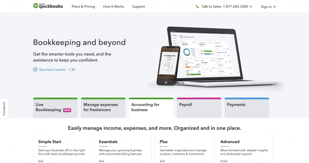 the Picture Shows One of the Saas Project Management Tools Namely Quickbooks 28 Best Saas Tools for Businesses Startups in 2025 Spdload